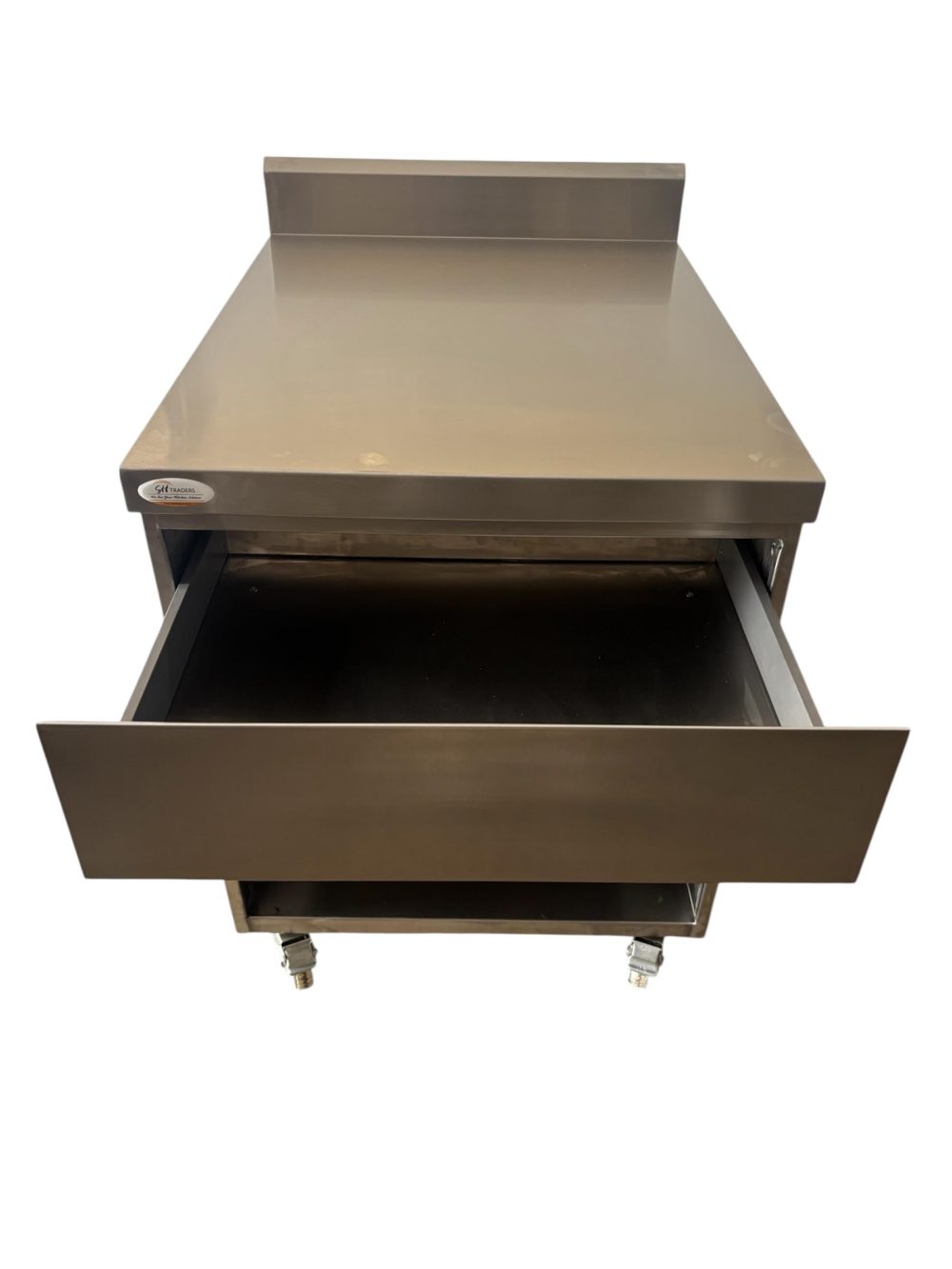 Stainless Steel Sauce Cabinet with Drawer & Open Shelf - Image 2