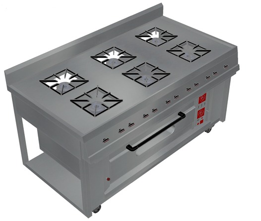 6-Burner Cooking Range with Stand - Image 5