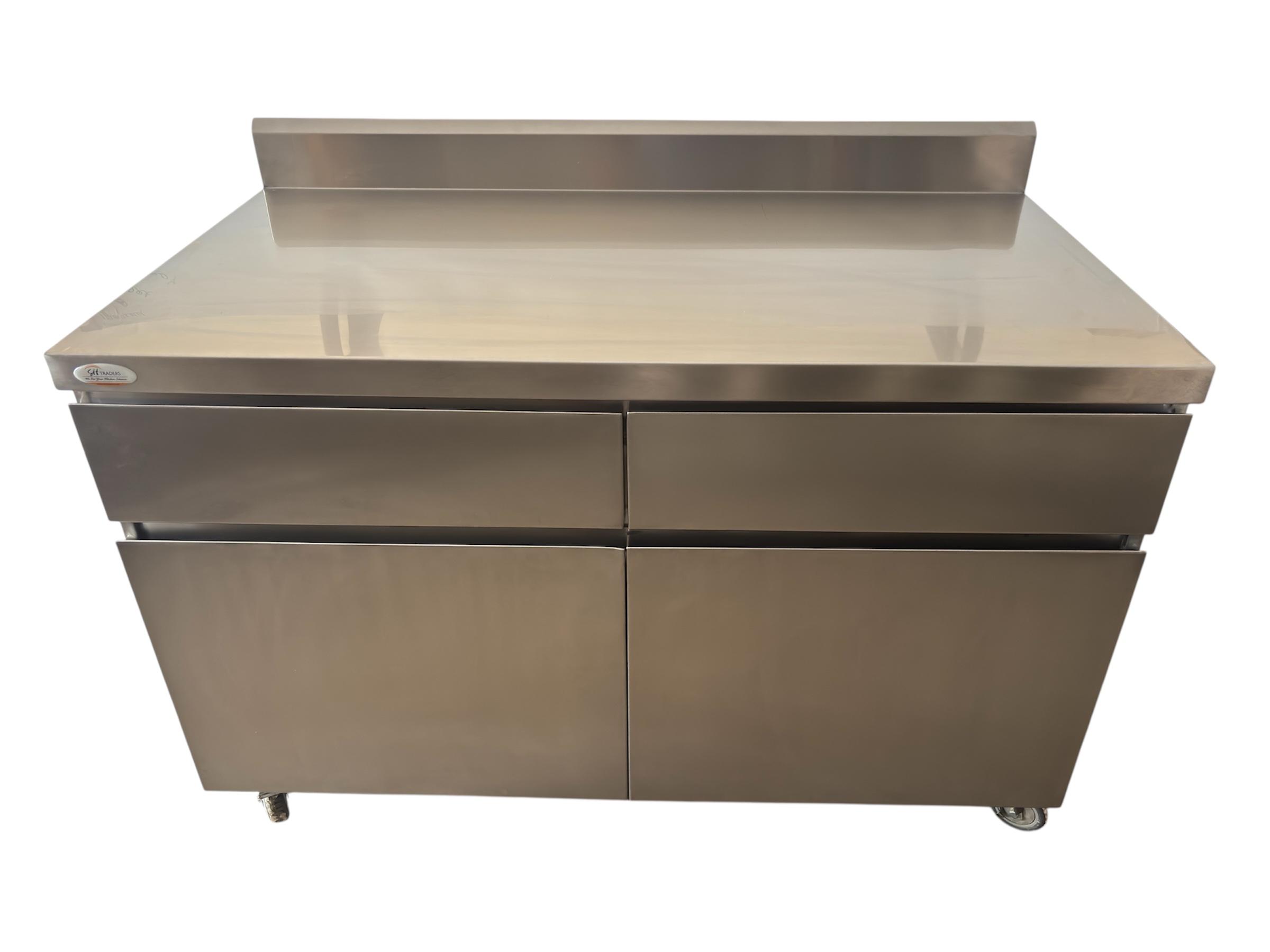 Stainless Steel Cutlery Cabinet with Drawers & Double Door Storage